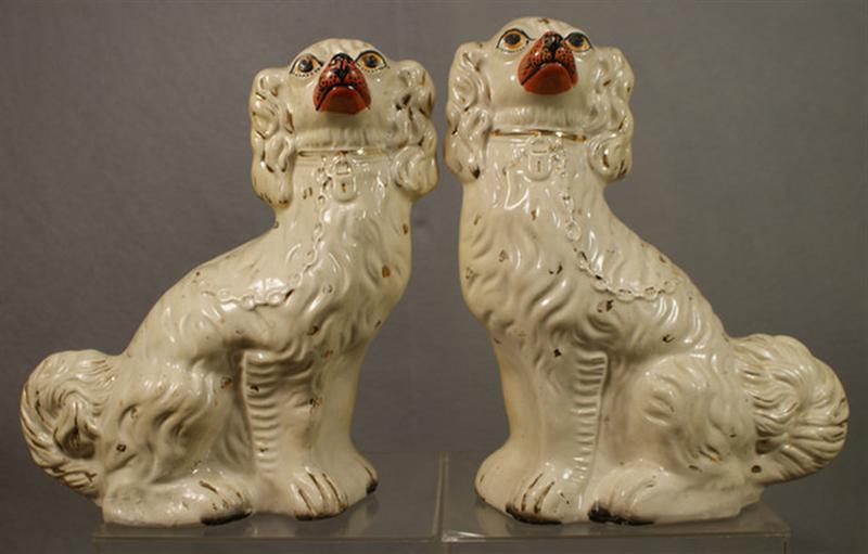 Pr Staffordshire white spaniels,