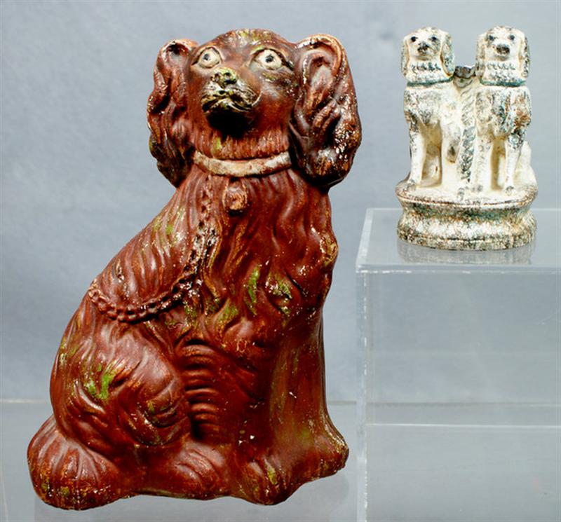 Chalk spaniel figure, with another