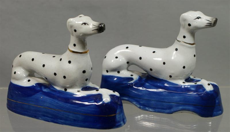 Pr Staffordshire reclining dalmatians,