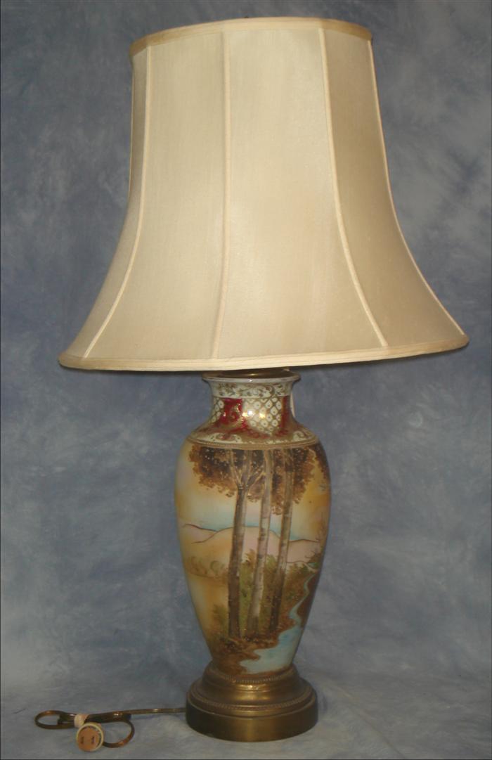 Nippon porcelain vase mounted as