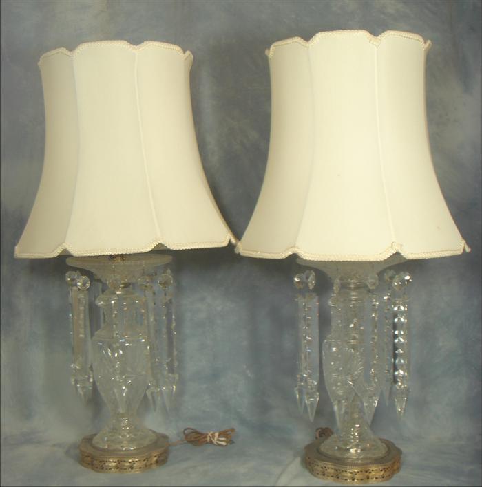 Pair of crystal table lamps hanging 3d47b