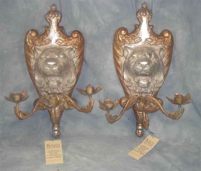 Pair of composition metal lion 3d48a