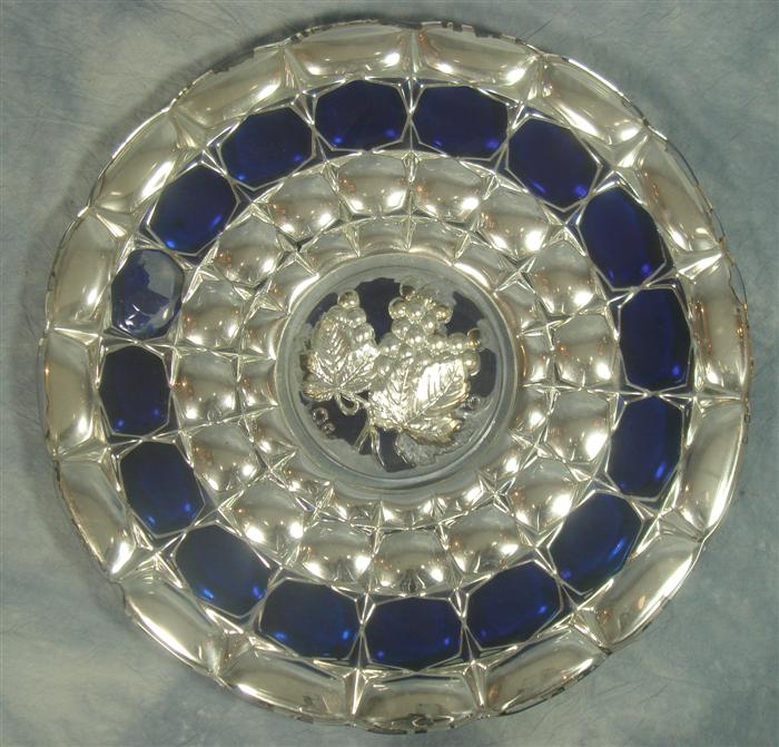 cobalt flashed glass charger 14 d 3d48d