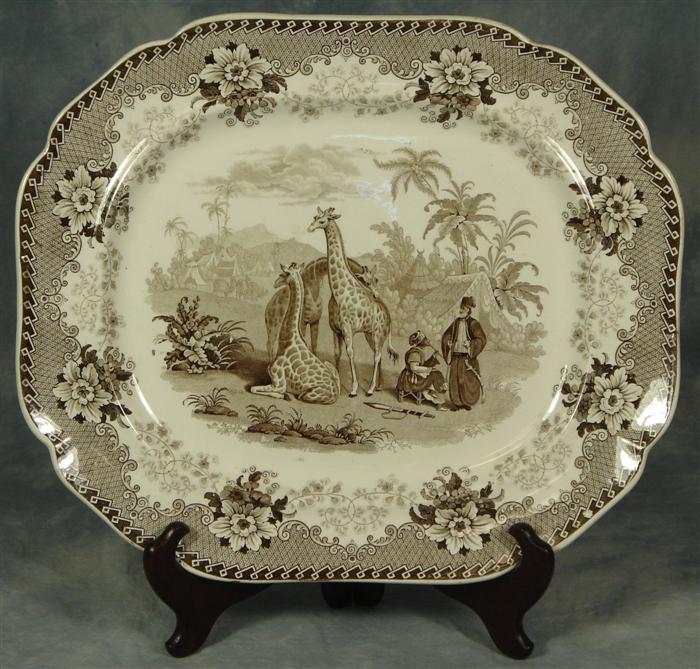 Brown transfer Staffordshire platter  3d495