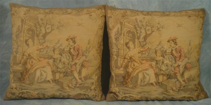 2 small tapestry pillows 15 square 3d4b3