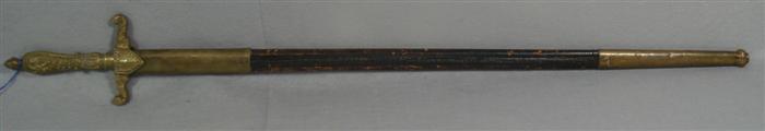 Lodge sword, unmarked, 31"long
