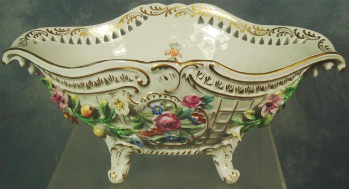 Dresden floral decorated center bowl,
