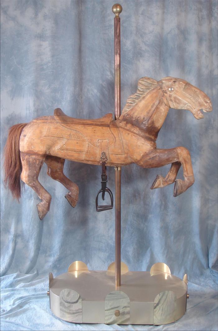Carved wood vintage carousel horse,