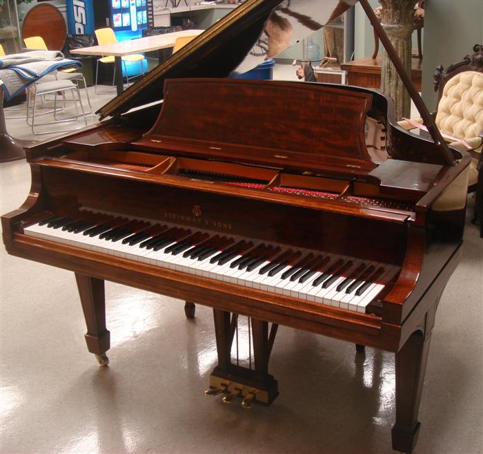 Steinway Model L grand piano, mahogany