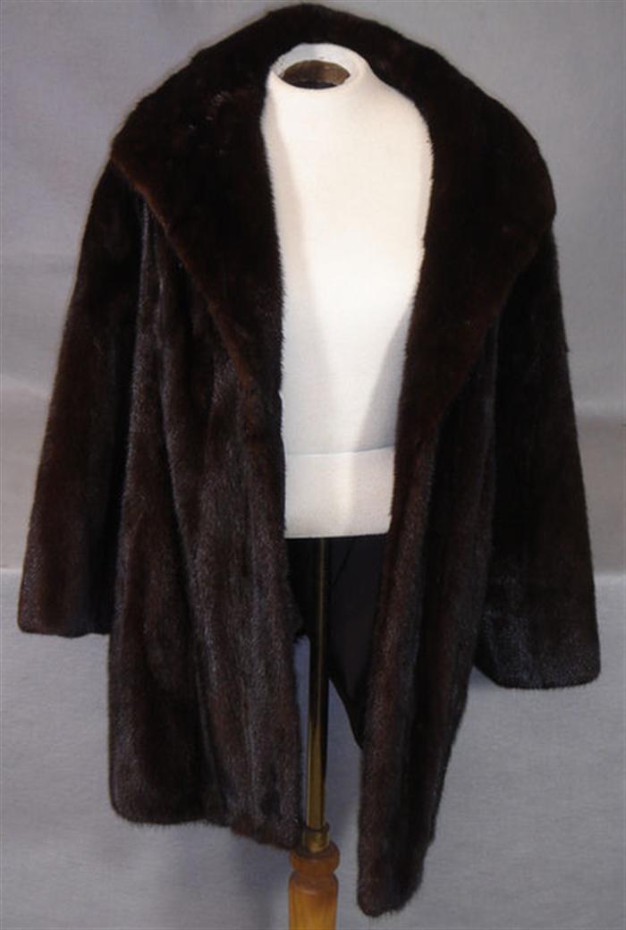 Dark brown mink 3 4 length coat  3d4e9