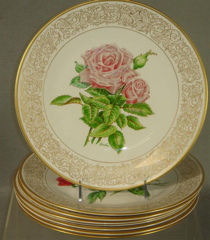 8 Boehm porcelain Rose Plate Collection