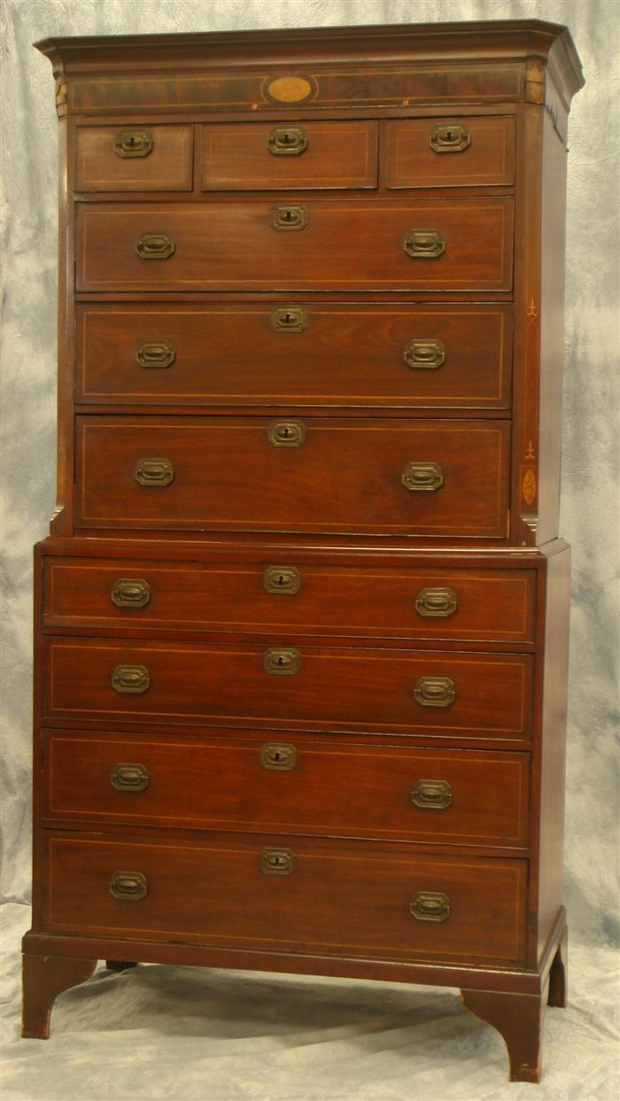 Inlaid mahogany Georgian chest 3d527