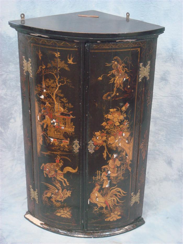 Chinosiere decorated bowfront corner 3d529