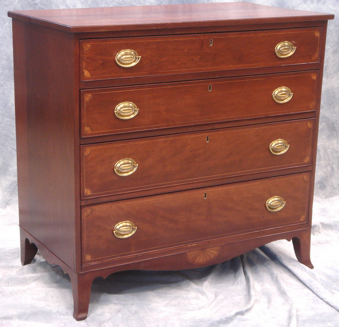 Inlaid cherry Hepplewhite 4 drawer 3da27