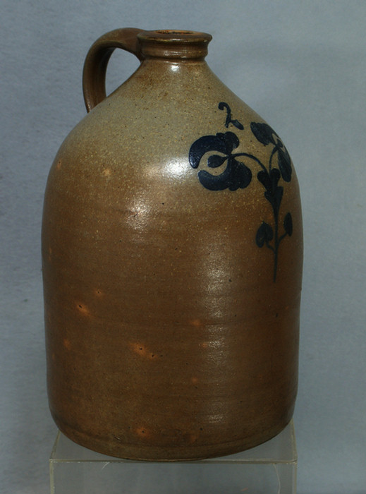 2 gallon stoneware jar with blue 3da34