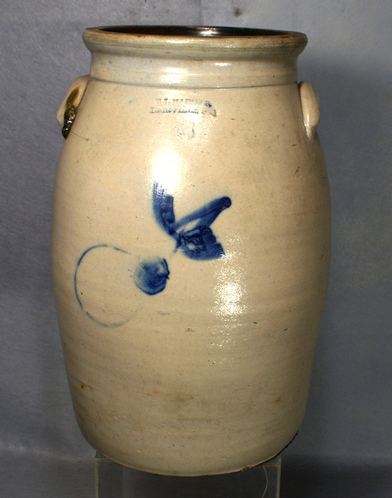 6 gallon blue decorated stoneware 3da3a