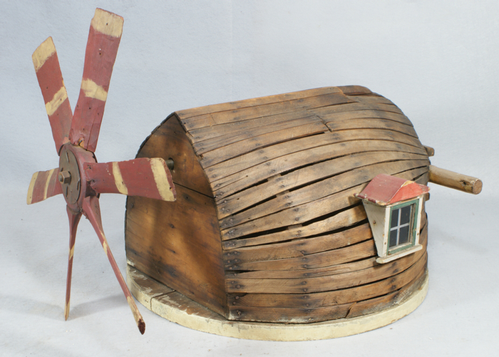 Folk Art barn form windmill top,