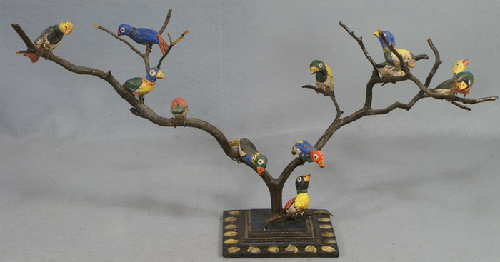Carved and painted folk art bird