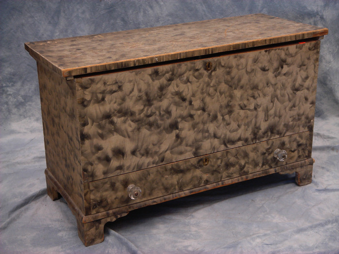 Smoke decorated pine blanket chest