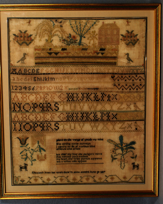 1817 needlework sampler by Elizabeth 3da7d