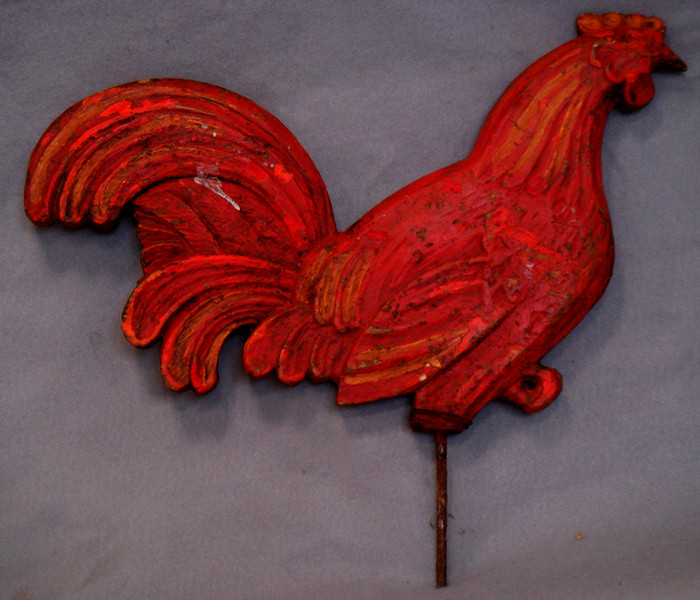 Carved and painted folk art rooster  3da7f