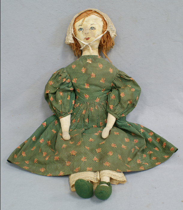 Oilcloth and linen folk art doll  3dac8