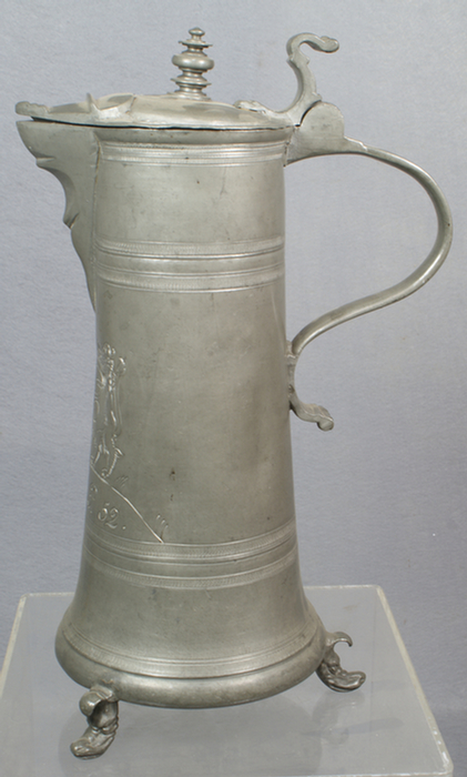 German pewter flagon tapered body  3db0a