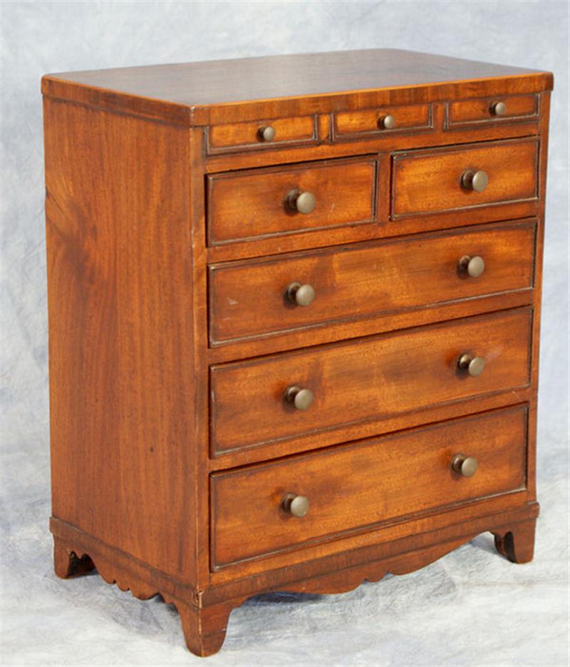 Miniature mahogany Hepplewhite chest