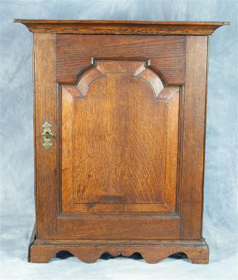 Oak Queen Anne spice cabinet with