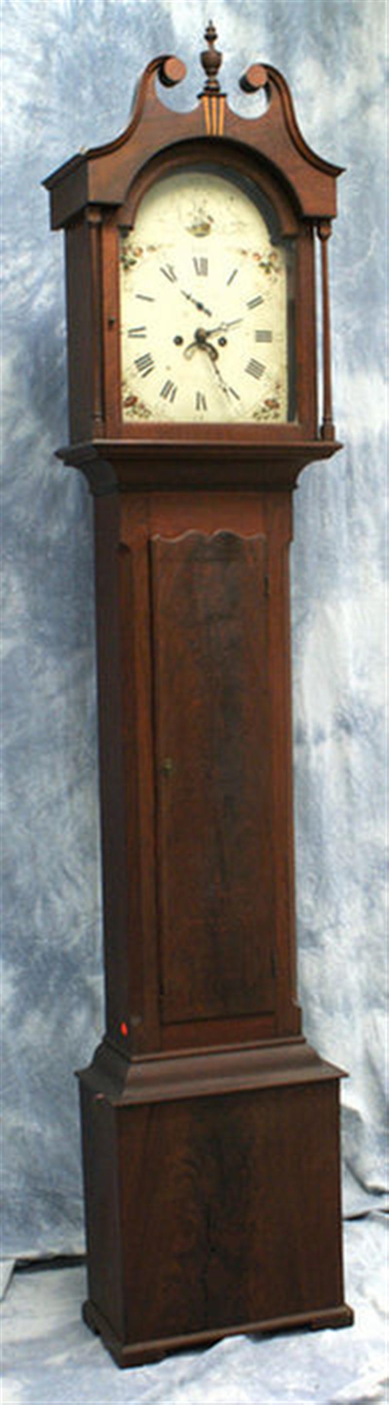 Walnut Federal American tall clock  3d88a