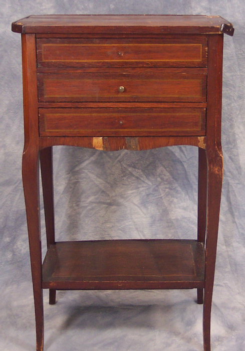 Inlaid mahogany 3 drawer French