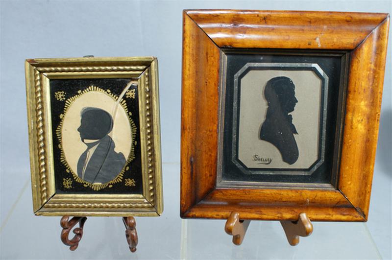 2 handcut silhouettes, Shelley,