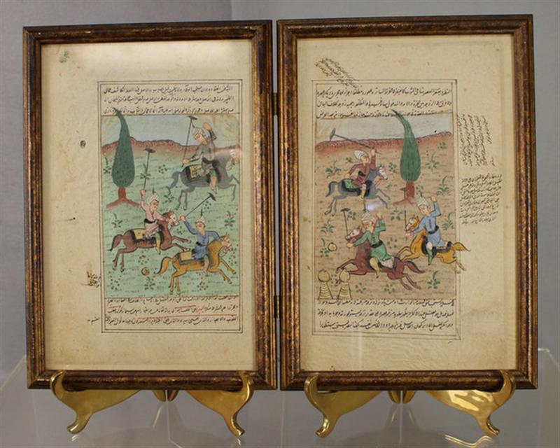 2 illuminated Persian manuscript 3d8bb