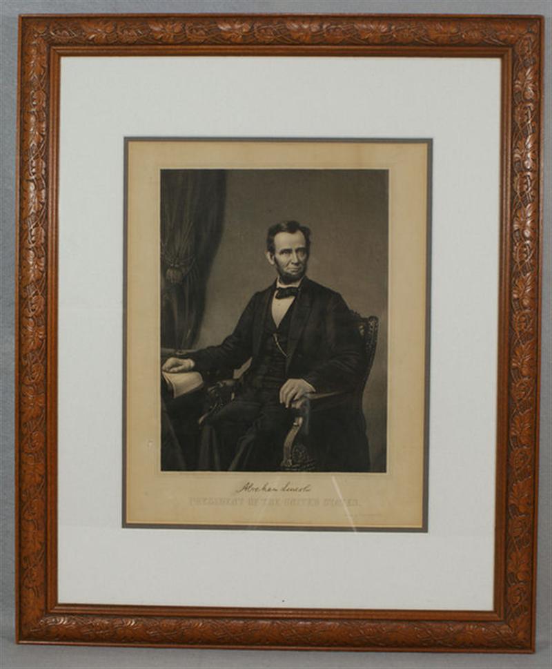 Engraved portrait of Abraham Lincoln  3d8ca