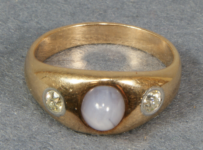 14K YG man s opal diamond ring  3d92e