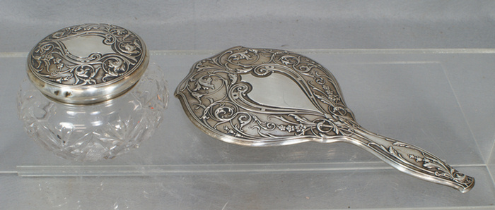 Sterling silver and cut glass dresser