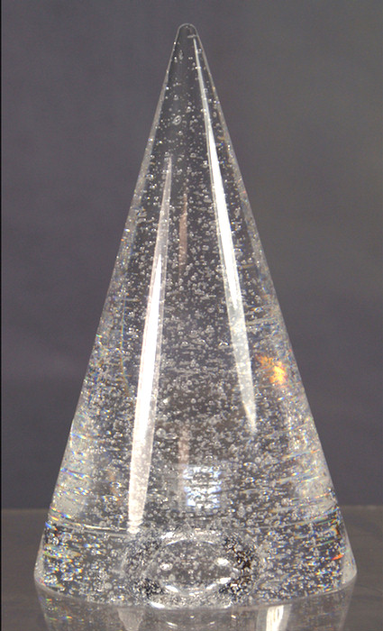 Steuben crystal cone shaped paperweight,