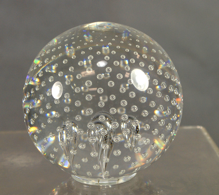 Steuben crystal globular paperweight,