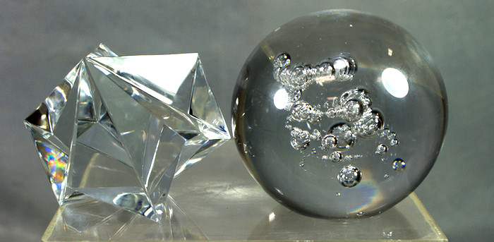 Baccarat crystal prismatic shaped paperweight