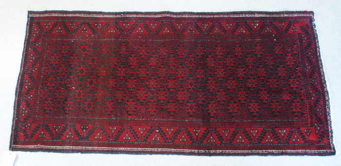 2.11 x 5.11 red Turkish throw rug,