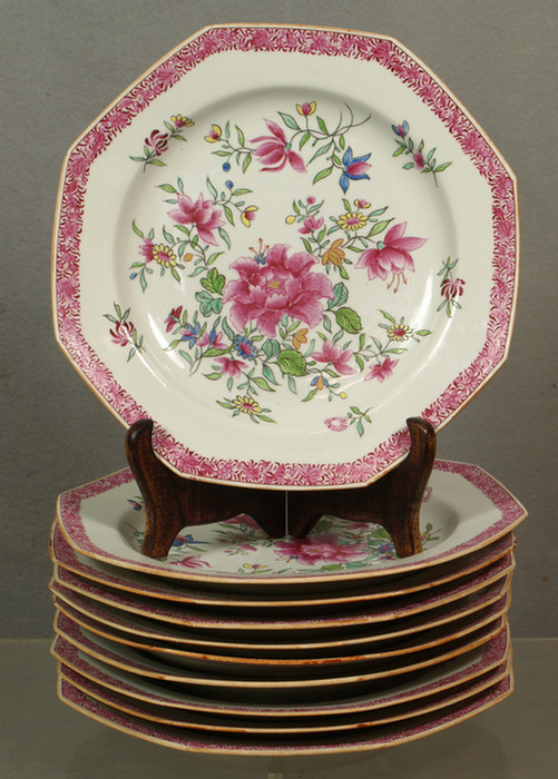 10 fine Samson plates, 8-3/4" d,