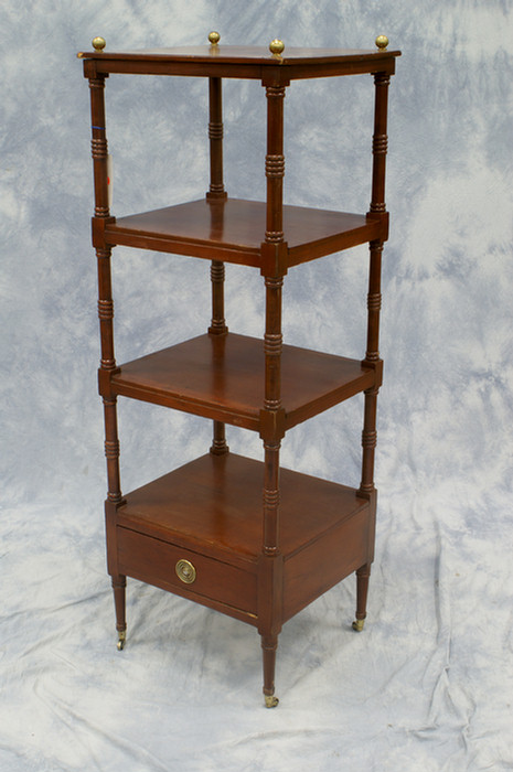 4 tier softwood dumb waiter with drawer,