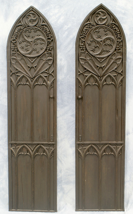 Pair of pine and carved oak gothic 3de56