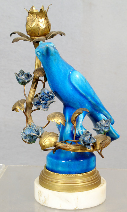 French candlestick with blue bird  3de5b