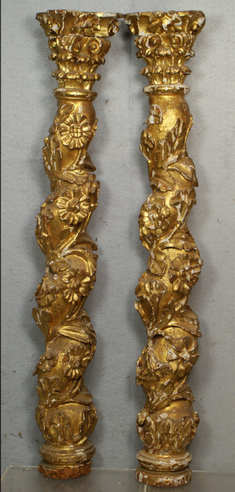 2 Continental carved and giltwood