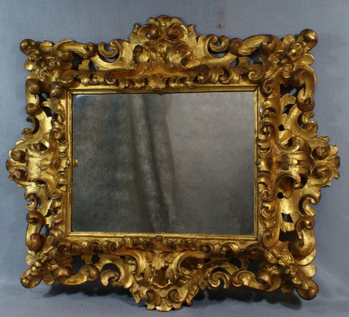 Carved & gilt wood mirror with