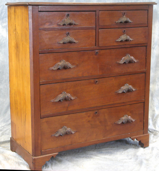 Walnut Victorian tall chest 4 3dec2