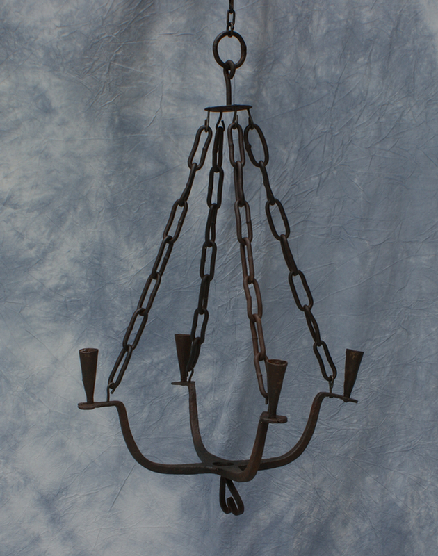 Hand hammered iron hanging light