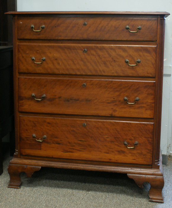 4 drawer cherry Chippendale chest,