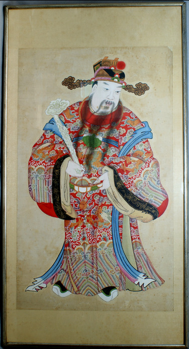 Chinese painted woven paper scroll